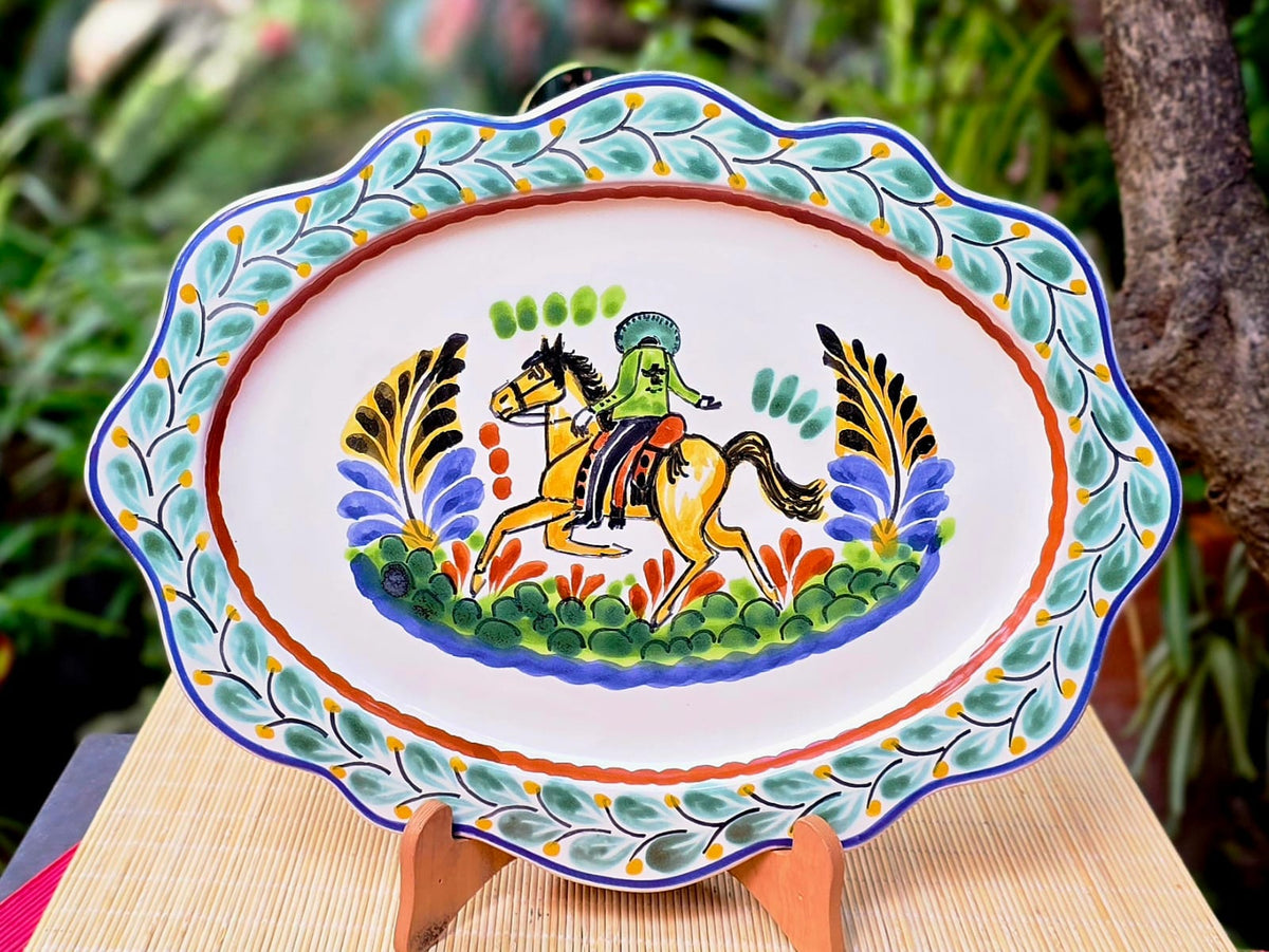 CowBoy Rodeo Tray / Serving Cut Flat Platter 15*11" MultiColors