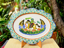 Bandeja Mariposa / Plato Plano Cortado para Servir 15*11" Colores Azul-Naranja 