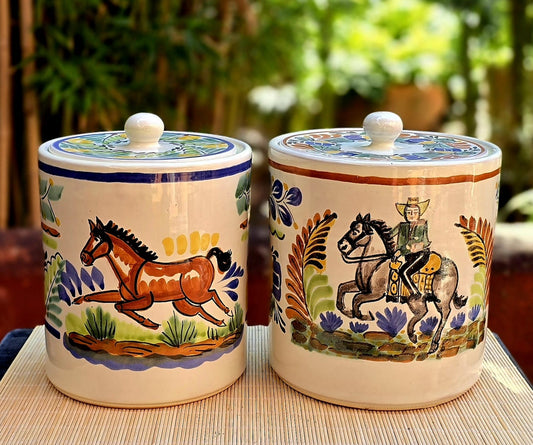 Horse - Cowboy Cookie Jar - Ice Bucket MultiColors Set