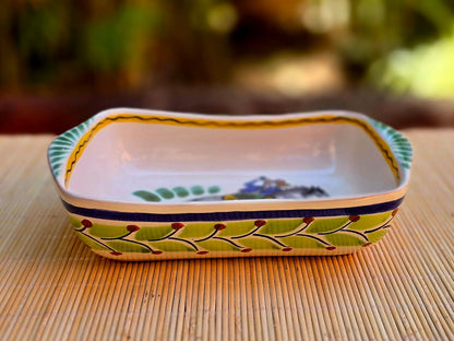 Cowboy Mini Rectangular Bowl 7.7" x 5.3" MultiColors