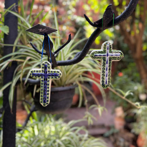 Ornament Cross Set of 2 MultiColors