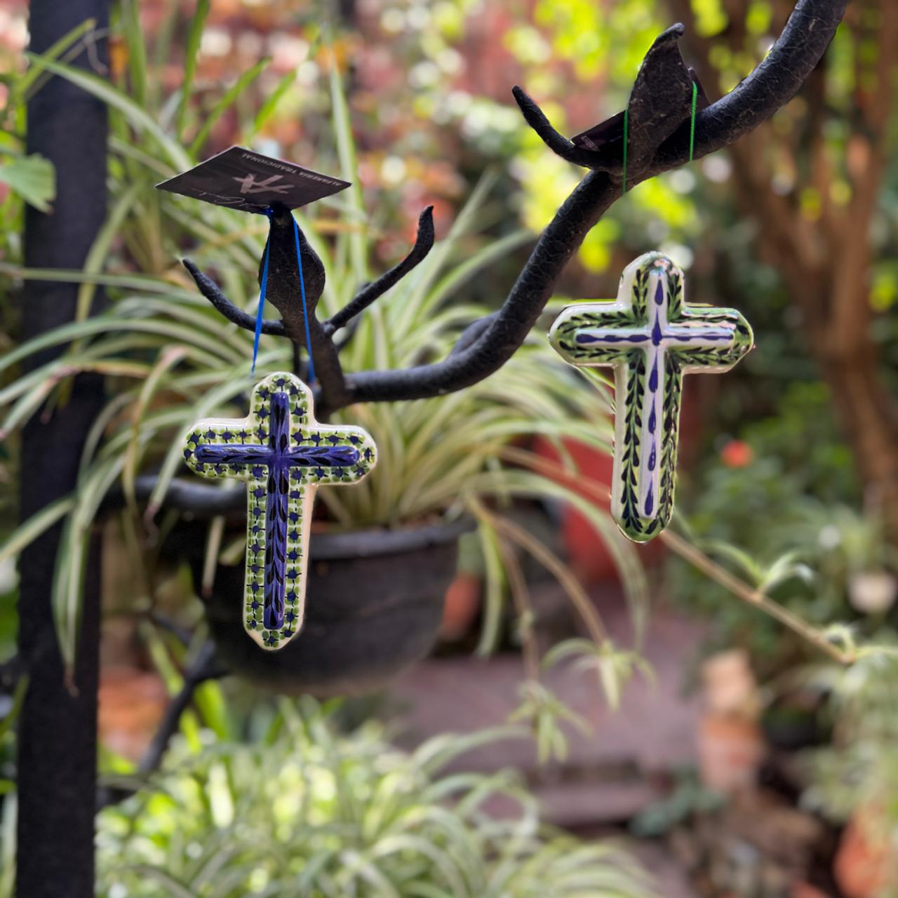 Ornament Cross Set of 2 MultiColors