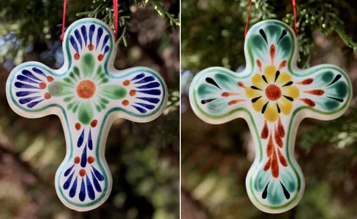 Ornament Cross Set of 2 MultiColors