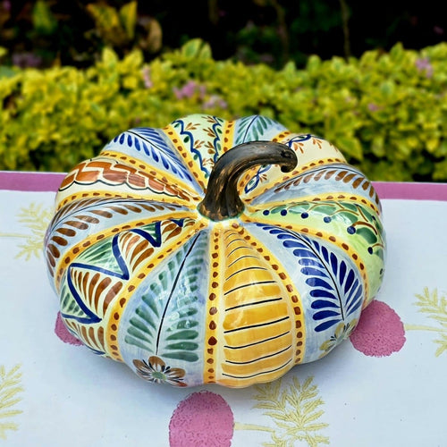 Decorative Ceramics Pumpkin Medium 9.5 or Large 15 in D - Happy BordersDecorative VaseGorky Gonzalez Store240801 - 03