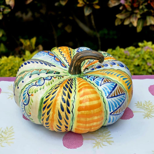 Decorative Ceramics Pumpkin Medium 9.5 or Large 15 in D - Happy BordersDecorative VaseGorky Gonzalez Store240801 - 07