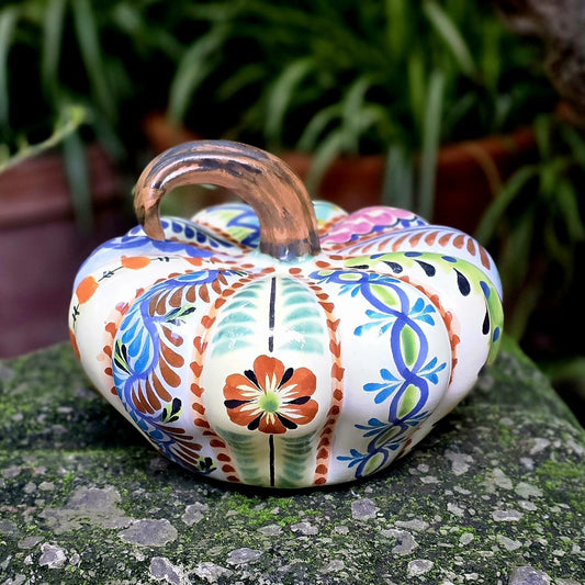 Decorative Ceramics Small Pumpkin 8.7 in D - Happy Borders