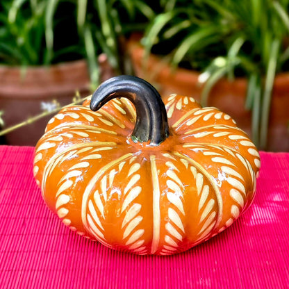 Decorative Ceramics Small Pumpkin 8.7 in D