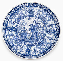 Fuente Decorativa Motivo Morisco III Azul y Blanco 