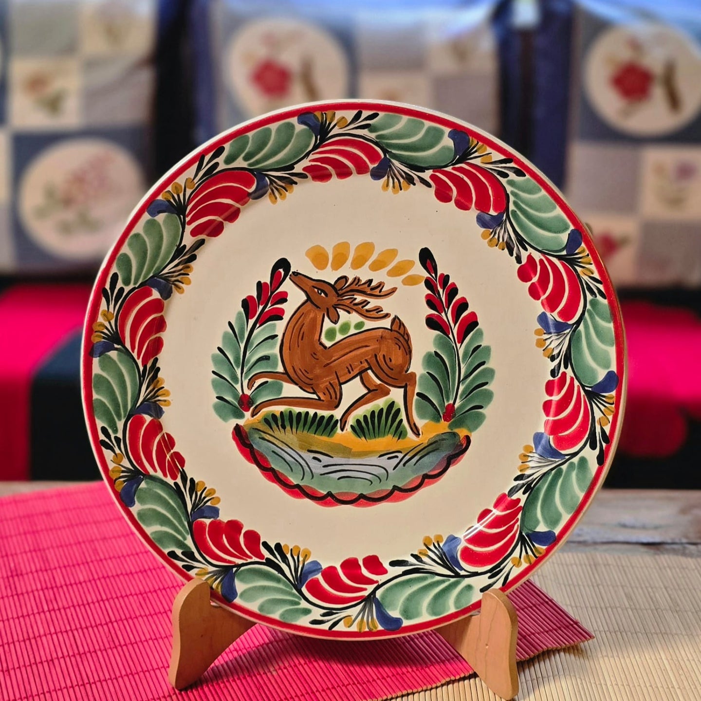 Deer Christmas Plate Christmas Colors