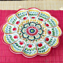Deviled Eggs / Snack Plate Flower Shape 10" D MultiColors