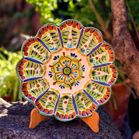 Deviled Eggs / Snack Plate Flower Shape 10" D MultiColors