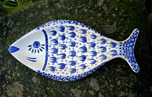 Fish Snack Plate MultiColors Blue and White