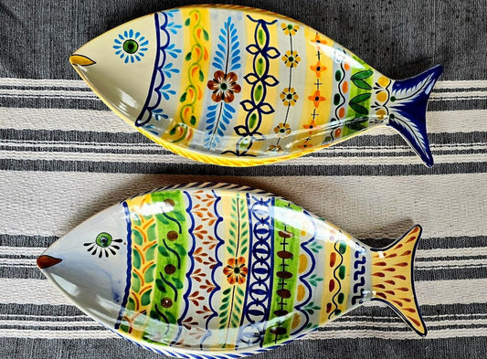 Fish Snack Plate Set of 2 Happy BordersPlateGorky Gonzalez Store240823 - 02