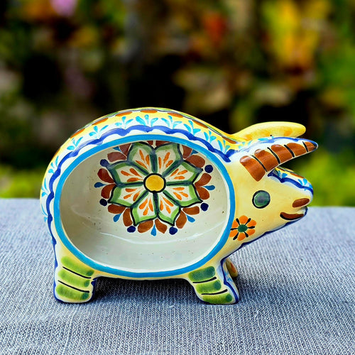 Flower Pig Snack Bowl 9x5 in Happy Borders