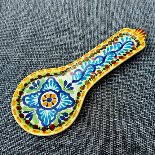 Flower Round Spoon Rest 9.1 x 3.7 in - Happy BordersSpoon RestGorky Gonzalez Store240719 - 13