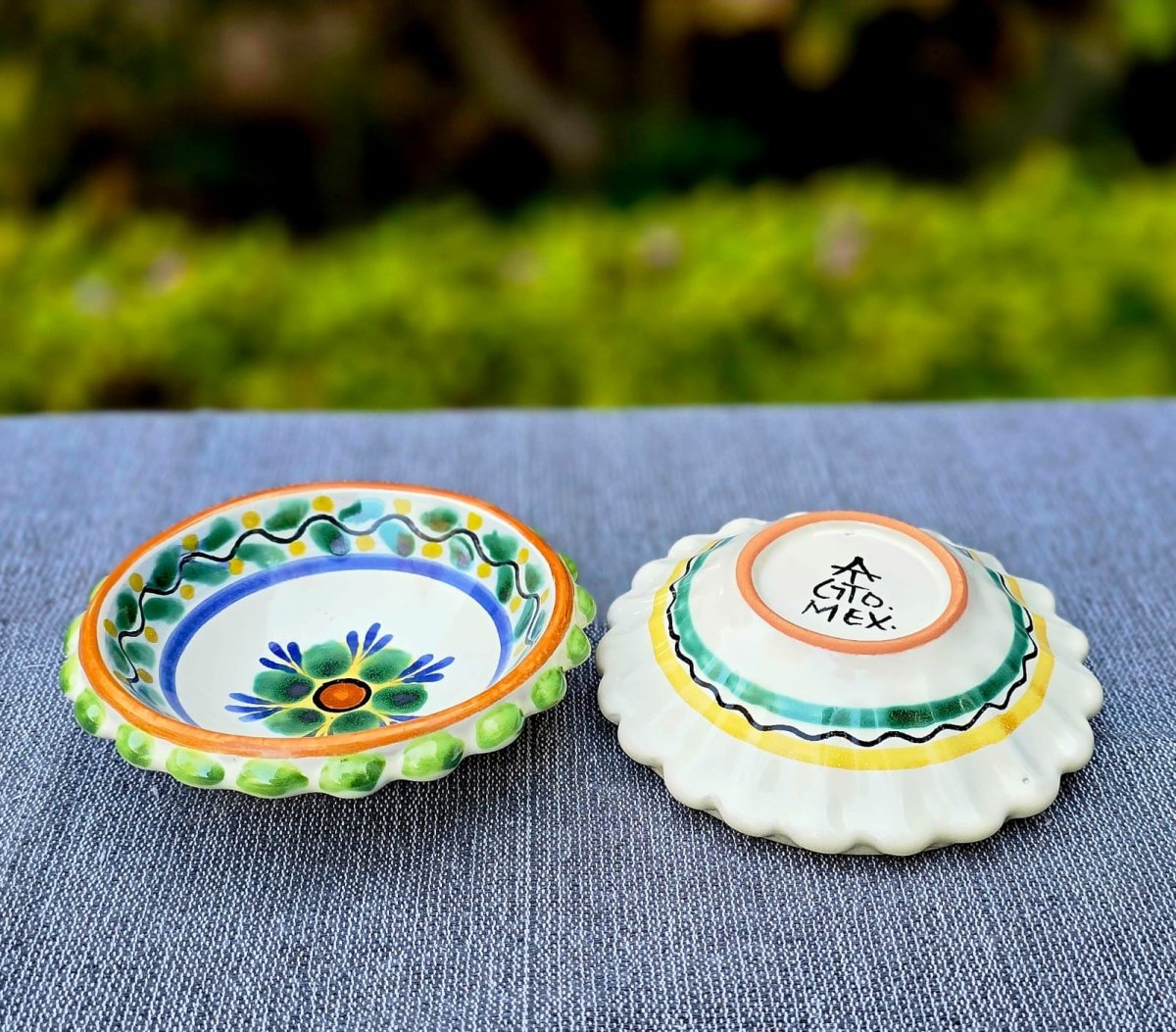 Flower Snack Bowl 5 in D Set of 2 Happy BordersSaucersGorky Gonzalez Store240725 - 01