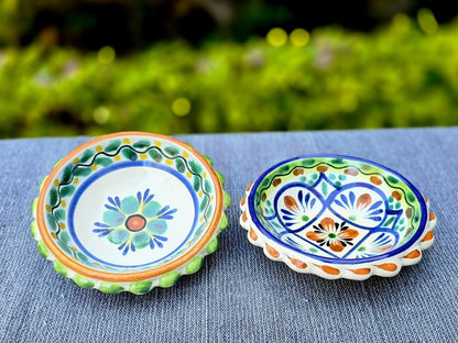 Flower Snack Bowl 5 in D Set of 2 Happy BordersSaucersGorky Gonzalez Store240725 - 01