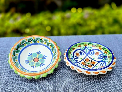 Flower Snack Bowl 5 in D Set of 2 Happy BordersSaucersGorky Gonzalez Store240725 - 01