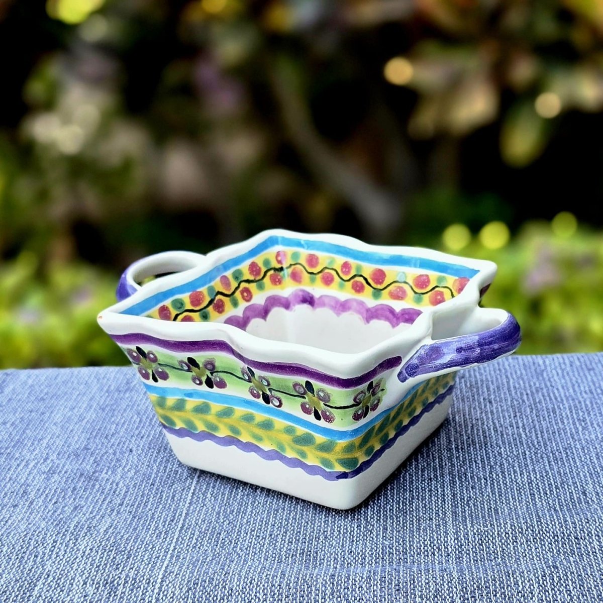 Flower Square Basket 4.7in W X 3in H Happy BordersSaucersGorky Gonzalez Store240726 - 05