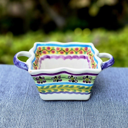 Flower Square Basket 4.7in W X 3in H Set of 4 Happy BordersSaucersGorky Gonzalez Store240726 - 06