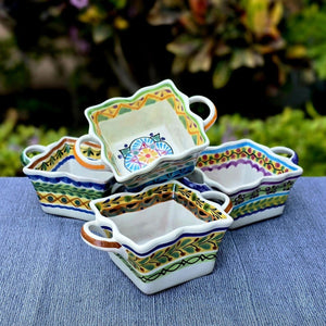 Flower Square Basket 4.7in W X 3in H Set of 4 Happy BordersSaucersGorky Gonzalez Store240726 - 06
