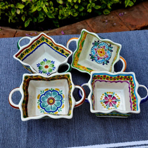 Flower Square Basket 4.7in W X 3in H Set of 4 Happy BordersSaucersGorky Gonzalez Store240726 - 06