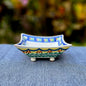 Flower Square footed saucer 5x5 in Happy BordersSaucersGorky Gonzalez Store240726 - 08
