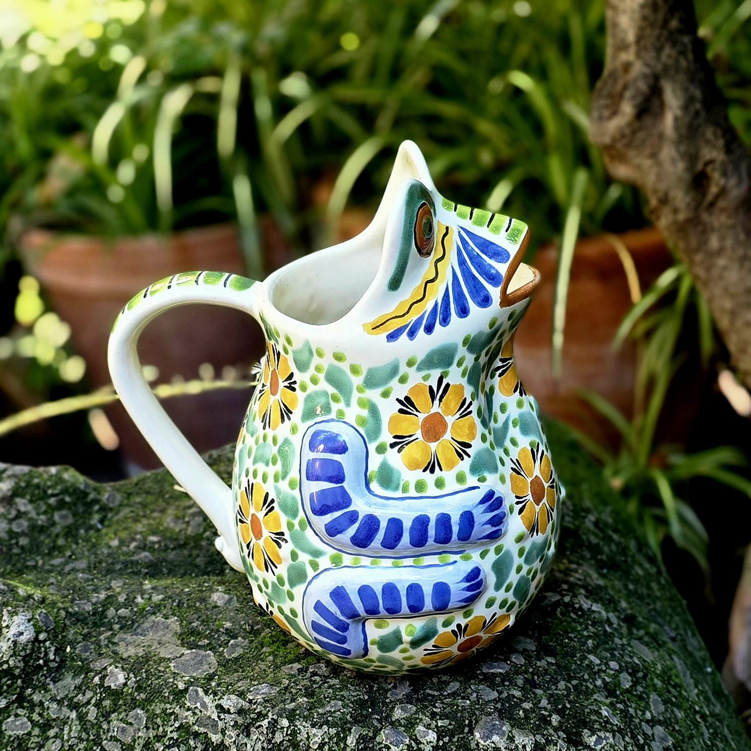 Mexican Ceramics Frog Large Pitcher 50 Oz Mayolica Ceramic Mexico