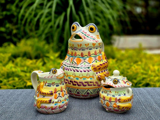 Frog Water and Sugar Set (3 pieces) Happy BordersSugar and Cream SetGorky Gonzalez Store240809 - 01