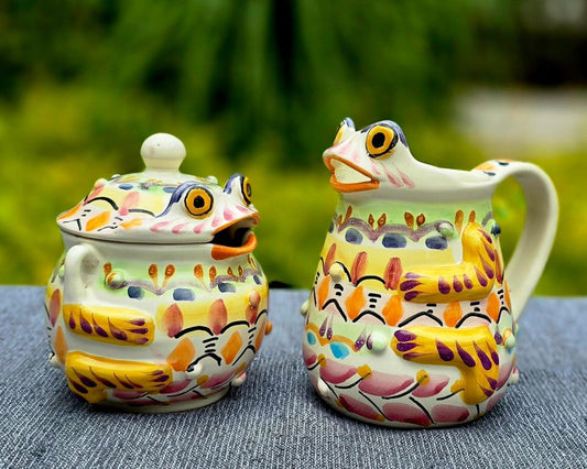 Frog Water and Sugar Set (3 pieces) Happy BordersSugar and Cream SetGorky Gonzalez Store240809 - 01