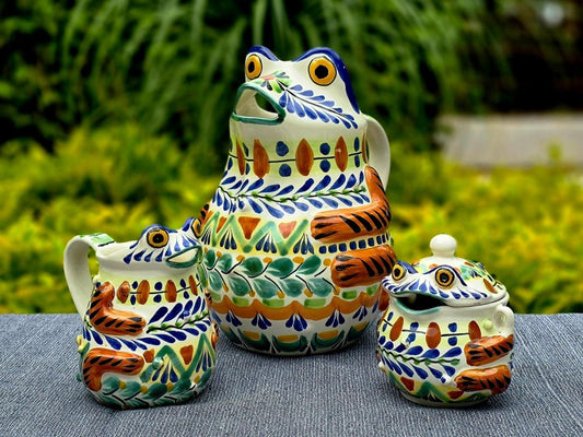 Frog Water and Sugar Set (3 pieces) Happy BordersSugar and Cream SetGorky Gonzalez Store240809 - 02