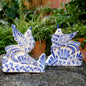 Dancing Birds Shape Figurine for Table Blue and White