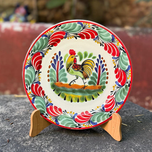 Rooster II Christmas Plates Multi-colors