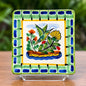 Bird HummingBird Bread Square Plate / Tapa Plate 5x5" MultiColors