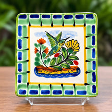 Bird HummingBird Bread Square Plate / Tapa Plate 5x5" MultiColors