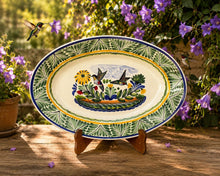 HummingBirds Serving Oval Platter MultiColors