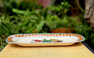 Chiles Peppers Oval Long Plate 17.3*5.5" MultiColors