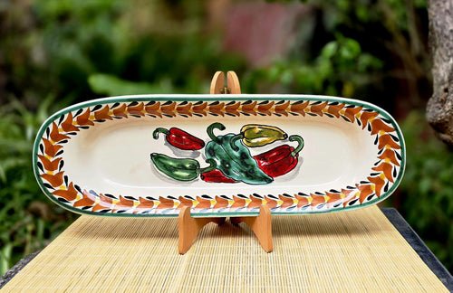 Chiles Peppers Oval Long Plate 17.3*5.5