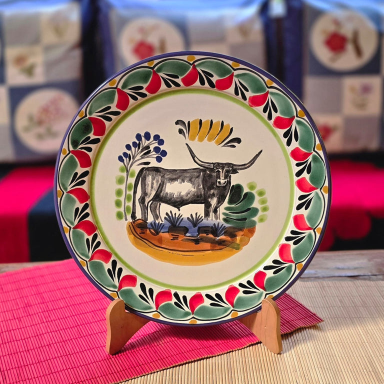 longhorn-christmas-plate-art-