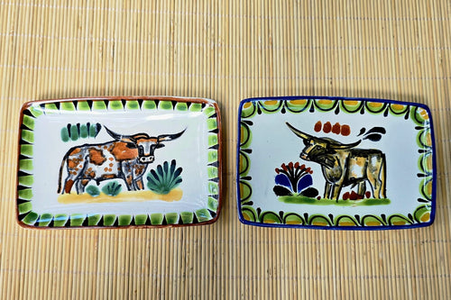 Mini bandeja rectangular Butterfly de 3,9 x 5,5 pulgadas, juego de 2 (piezas), multicolores 