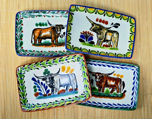 LongHorn Mini Rectangular Tray 3.9 X 5.5" Set of 4(Pieces) Multicolors - A