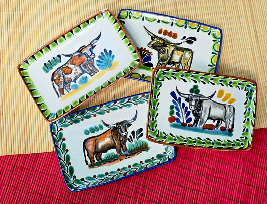 LongHorn Mini Rectangular Tray 3.9 X 5.5" Set of 4(Pieces) Multicolors - B