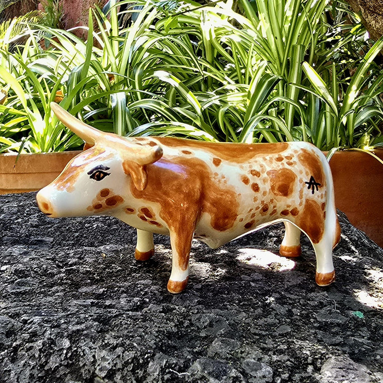 Brown LongHorn Figure Bull Gifts Decor art Rodeo Mexico - Montana