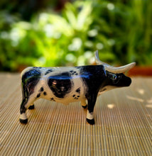 Juego de 3 cuencos con patas de cerdito azul y blanco 