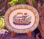LongHorn Decorative / Serving Semi Oval Platter / Tray 16.9x13.4" MultiColors - C