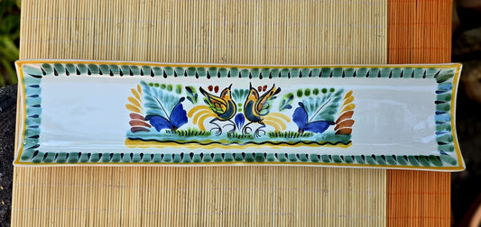 Love Birds Canoe Snack Dish 17.7 in L MultiColors - B
