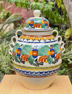 Love Birds Decorative Vase Large Gto Jar 16.5" H MultiColors