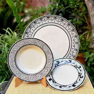 Dinnerware Set (3 pieces) Black and white (One Service)