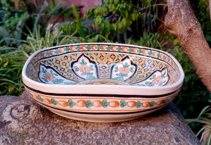 Morisco Serving Square Salad Bowl - Decorative Platter MultiColors