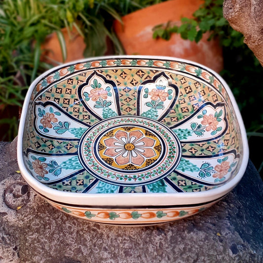 Morisco Serving Square Salad Bowl - Decorative Platter MultiColors